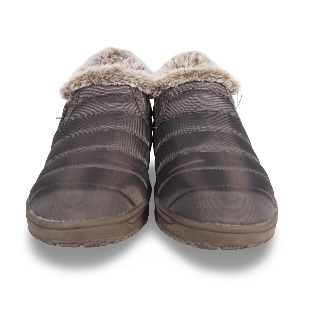 Minnetonka Timpson‎ Hard Sole Slip-on Lined Boots Women 6 Brown Quilted Nylon